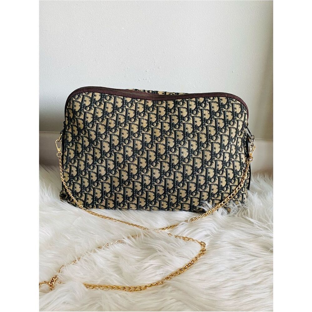 🛍️ Dior Authentic Navy Monogram Trotter  Diorissmo Messenger Crossbody Bag - Picture 12 of 16